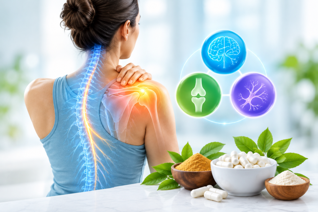 Healthcare professional discussing pain-management support with an adult patient